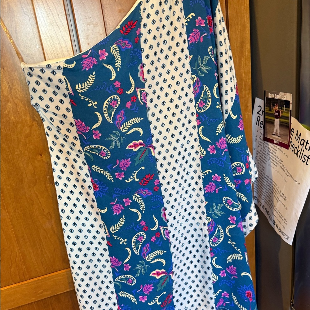 ANDREE BY UNIT Blue and White Patterned Dress